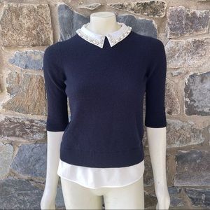 TED BAKER | Lunna embellished collar sweater size small (0)